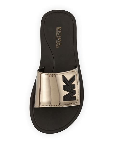 slide sandals michael kors|michael kors slides women's.